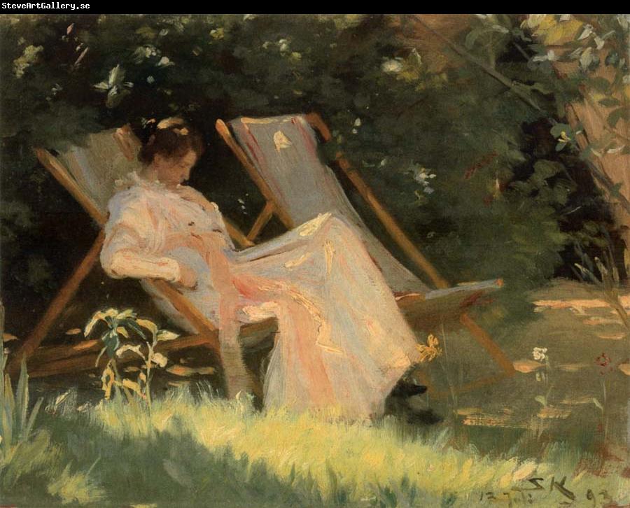 Peder Severin Kroyer Marie Kroyer in a Deckchair